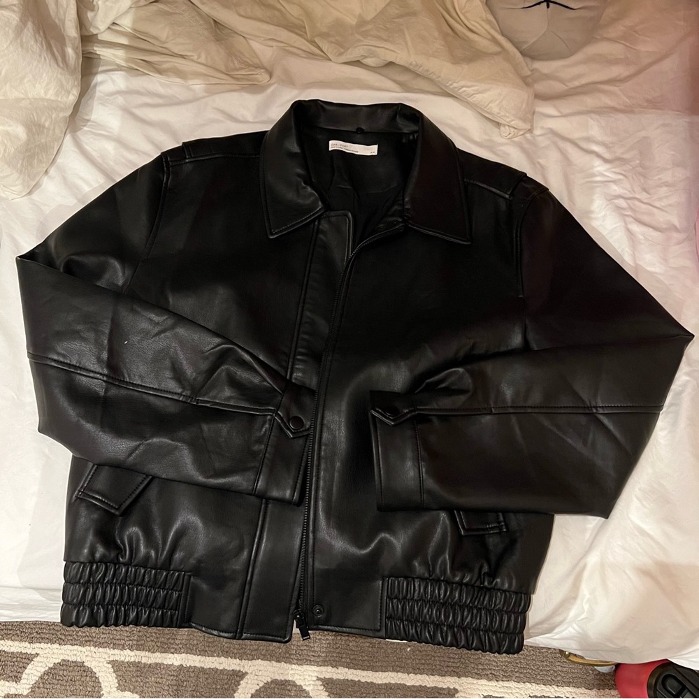 OAK + FORT Vegan Leather Bomber Jacket